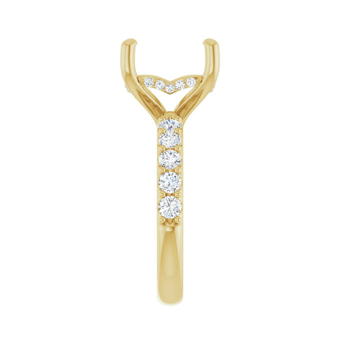 14K Yellow Gold 10x 10 mm Asscher 3/4 CTW Lab-Grown Diamond Semi-Set Engagement Ring