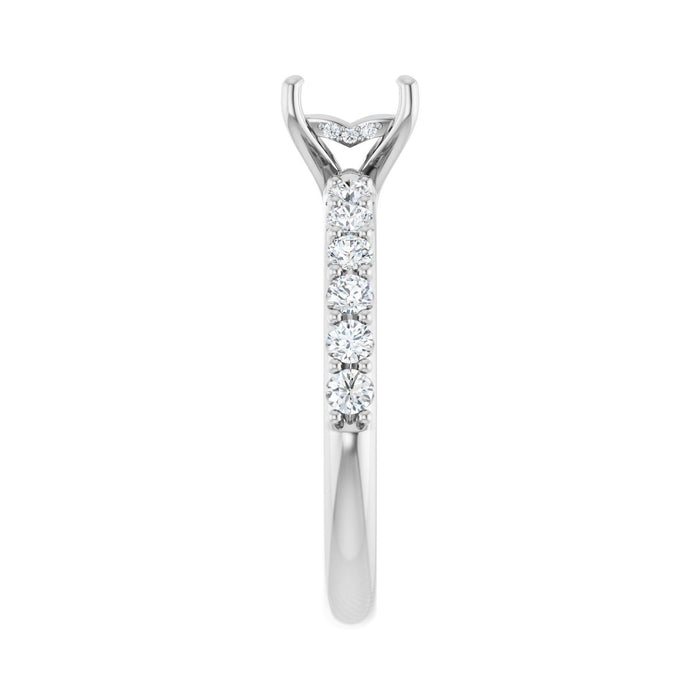 14K White Gold 5x 5 mm Square 1/2 CTW Lab-Grown Diamond Semi-Set Engagement Ring
