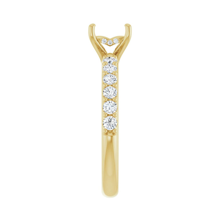 14K Yellow Gold 5x 5 mm Square 1/2 CTW Lab-Grown Diamond Semi-Set Engagement Ring