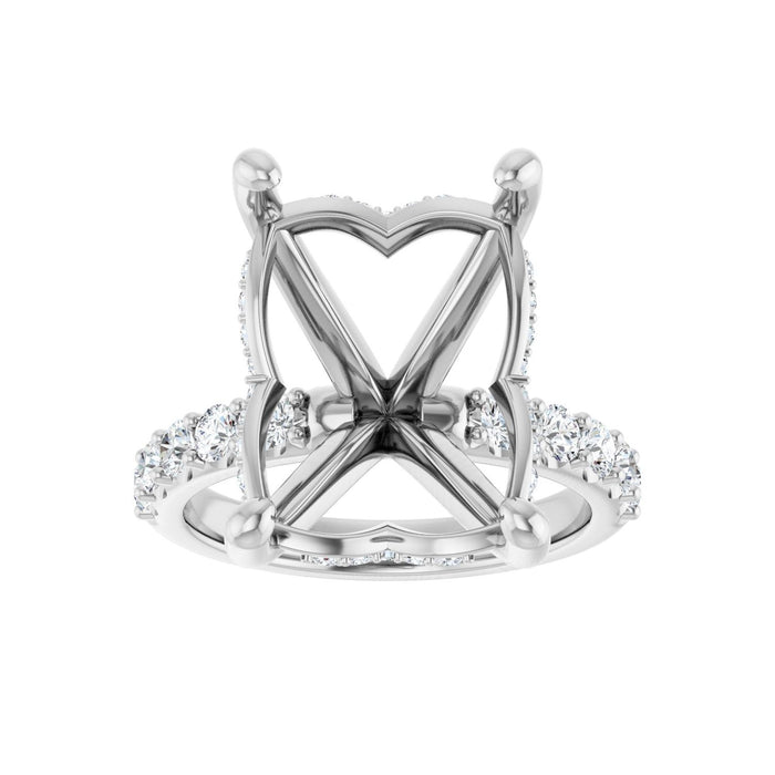 Platinum 15x11 mm Emerald 3/4 CTW Lab-Grown Diamond Semi-Set Engagement Ring