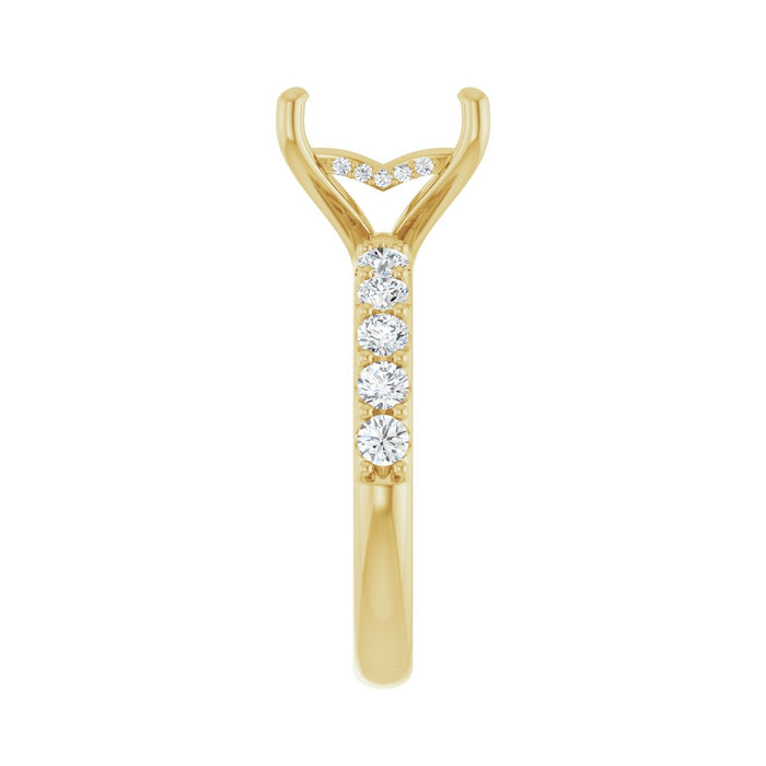 14K Yellow Gold 8x 8 mm Square 5/8 CTW Lab-Grown Diamond Semi-Set Engagement Ring