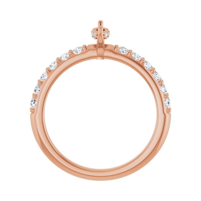 14K Rose Gold 6x 3.5 mm Marquise 3/8 CTW Lab-Grown Diamond Semi-Set Engagement Ring
