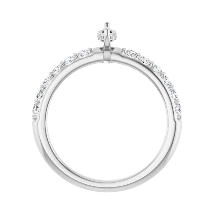 14K White Gold 6x 3.5 mm Marquise 3/8 CTW Lab-Grown Diamond Semi-Set Engagement Ring