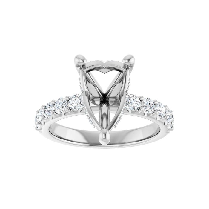Platinum 12x 8 mm Pear 3/4 CTW Lab-Grown Diamond Semi-Set Engagement Ring