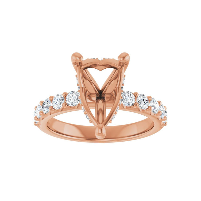 14K Rose Gold 12x 8 mm Pear 3/4 CTW Lab-Grown Diamond Semi-Set Engagement Ring