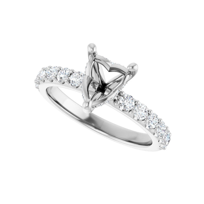 14K White Gold 7x 7 mm Heart 1/2 CTW Lab-Grown Diamond Semi-Set Engagement Ring