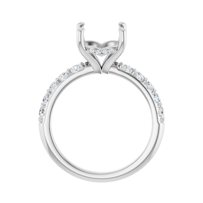 Platinum 8x 8 mm Asscher 1/2 CTW Lab-Grown Diamond Semi-Set Engagement Ring
