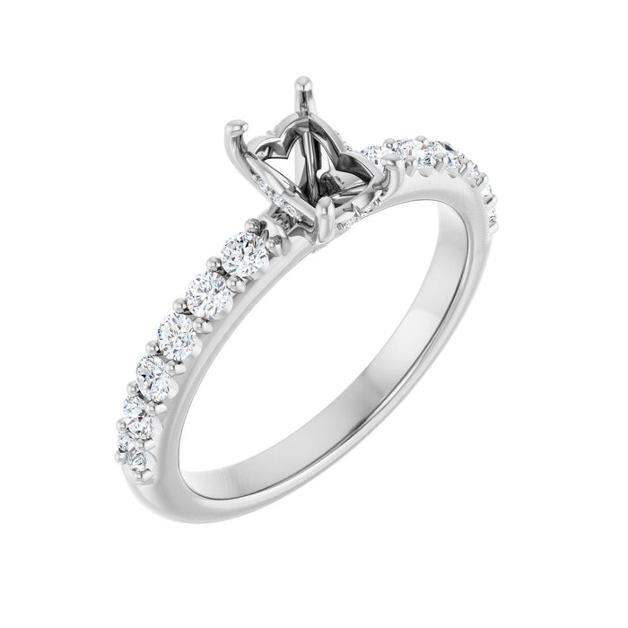 Platinum 6x4 mm Emerald 3/8 CTW Lab-Grown Diamond Semi-Set Engagement Ring