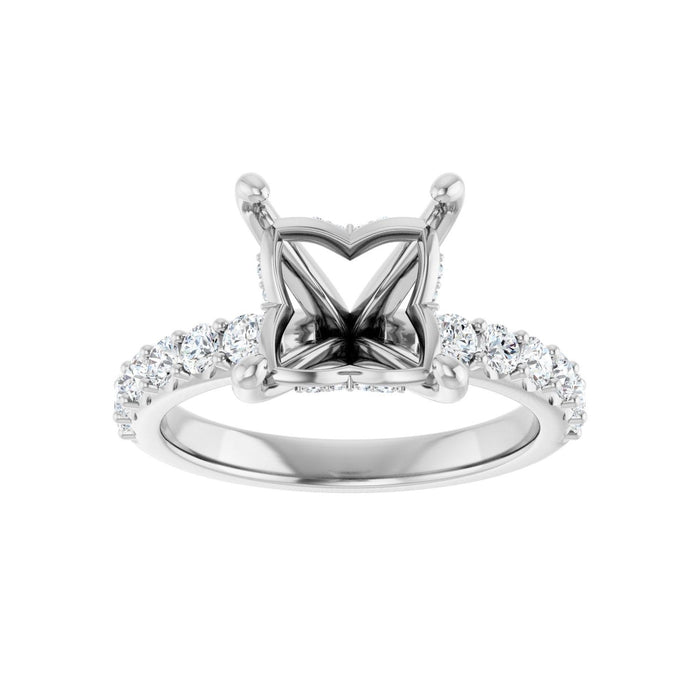 Platinum 7.5x 7.5 mm Square 1/2 CTW Lab-Grown Diamond Semi-Set Engagement Ring