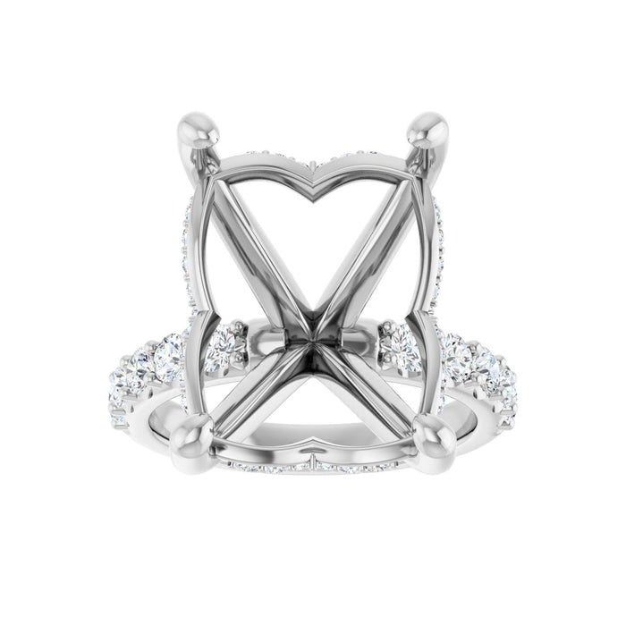 Platinum 16x12 mm Emerald 3/4 CTW Lab-Grown Diamond Semi-Set Engagement Ring