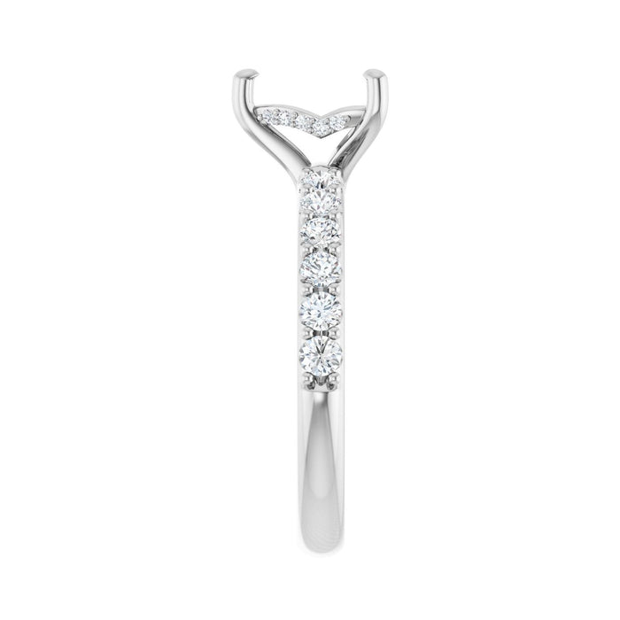 Platinum 7x 7 mm Heart 1/2 CTW Lab-Grown Diamond Semi-Set Engagement Ring