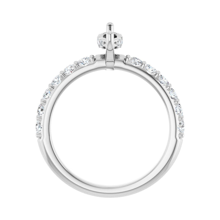 Platinum 9x 4.5 mm Marquise 5/8 CTW Lab-Grown Diamond Semi-Set Engagement Ring