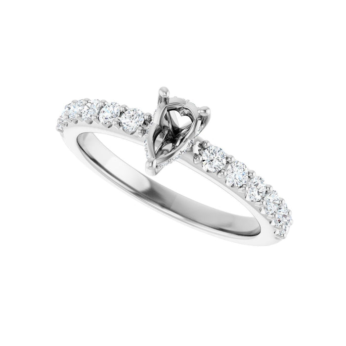 Platinum 6x 4 mm Pear 3/8 CTW Lab-Grown Diamond Semi-Set Engagement Ring