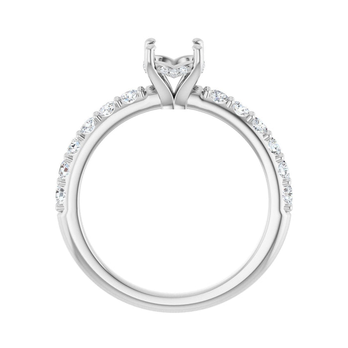 Platinum 5.8 mm Round 1/2 CTW Lab-Grown Diamond Semi-Set Engagement Ring