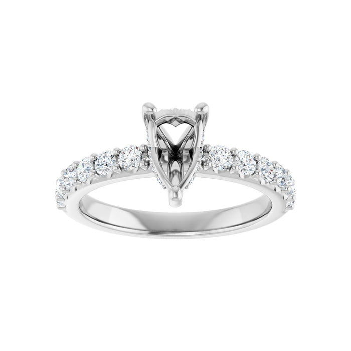 14K White Gold 8x 5 mm Pear 1/2 CTW Lab-Grown Diamond Semi-Set Engagement Ring
