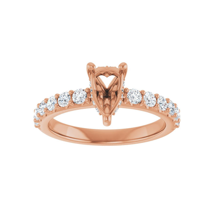 14K Rose Gold 8x 5 mm Pear 1/2 CTW Lab-Grown Diamond Semi-Set Engagement Ring