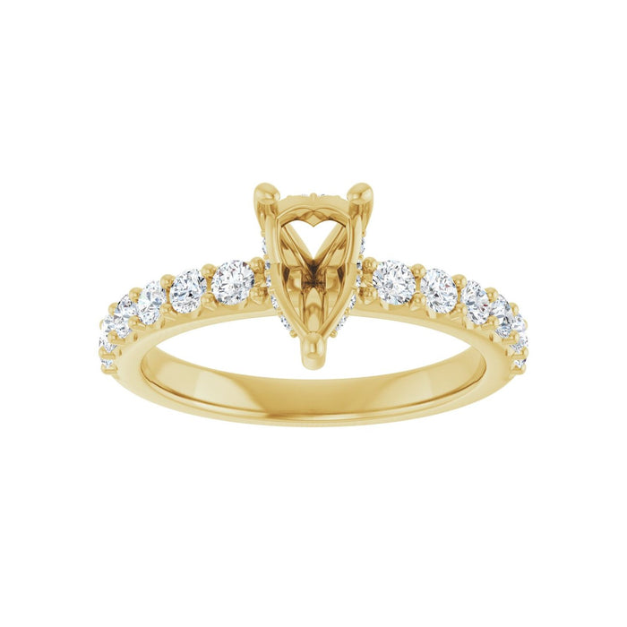 14K Yellow Gold 8x 5 mm Pear 1/2 CTW Lab-Grown Diamond Semi-Set Engagement Ring