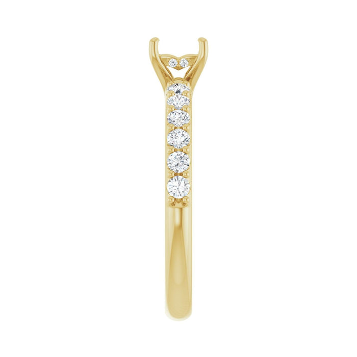 14K Yellow Gold 4x 4 mm Square 3/8 CTW Lab-Grown Diamond Semi-Set Engagement Ring