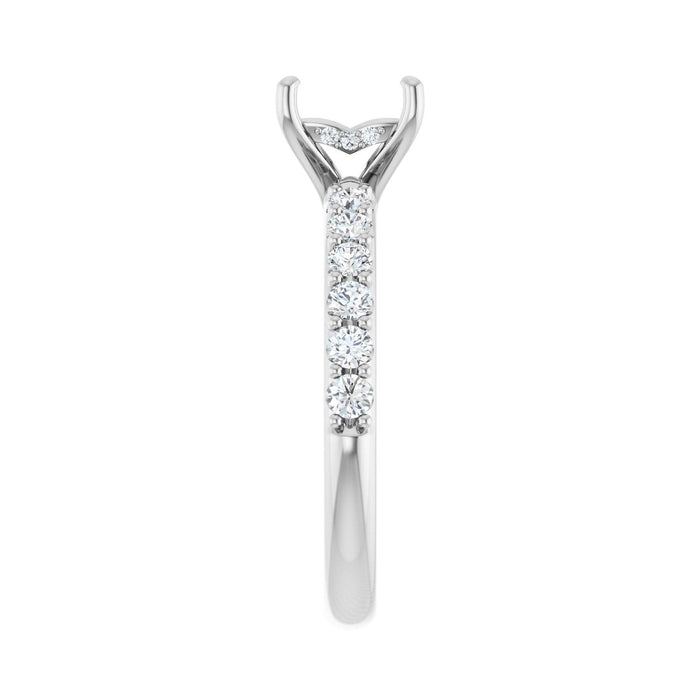 Platinum 5.5x 5.5 mm Square 1/2 CTW Lab-Grown Diamond Semi-Set Engagement Ring