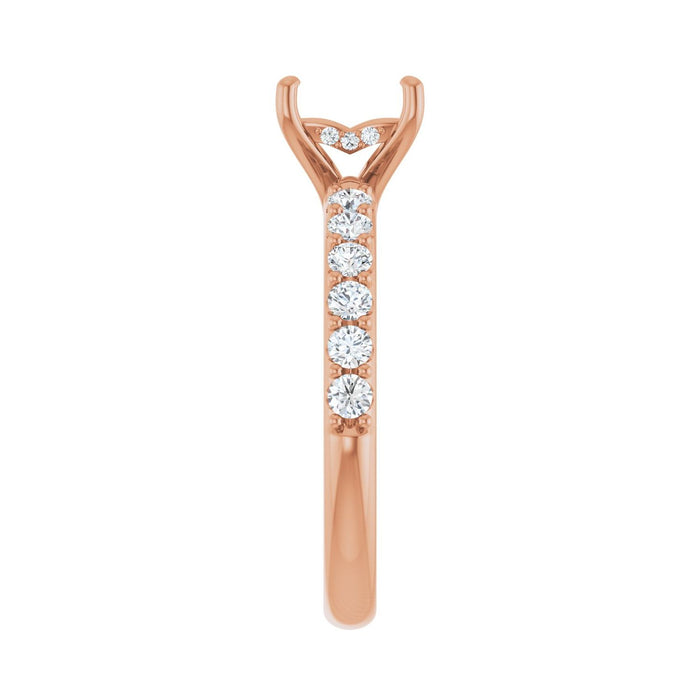 14K Rose Gold 5.5x 5.5 mm Square 1/2 CTW Lab-Grown Diamond Semi-Set Engagement Ring