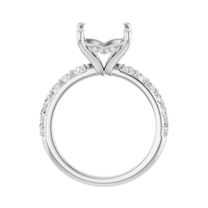 14K White Gold 7.5x 7.5 mm Square 1/2 CTW Lab-Grown Diamond Semi-Set Engagement Ring