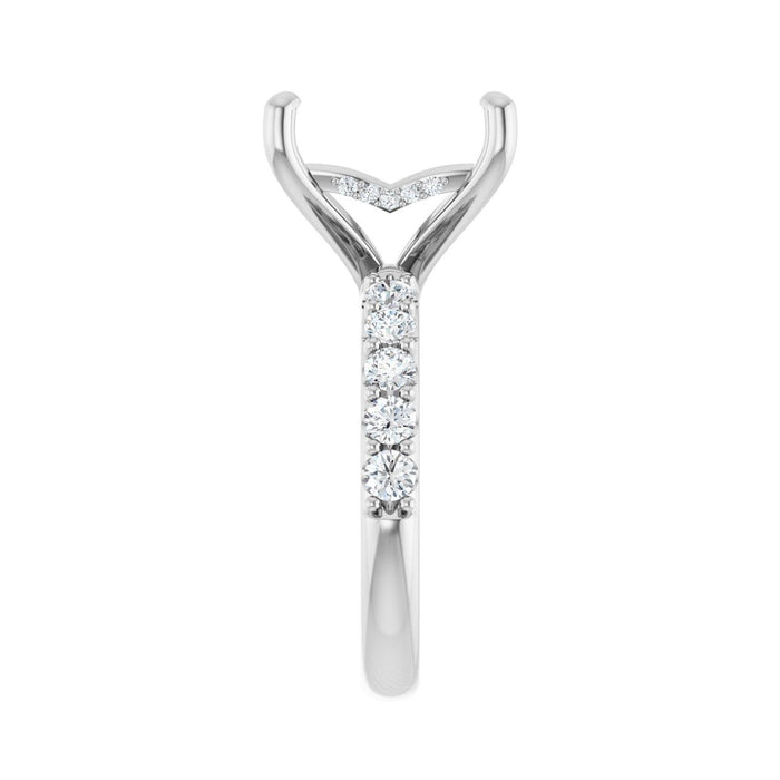 14K White Gold 10x 10 mm Square 3/4 CTW Lab-Grown Diamond Semi-Set Engagement Ring