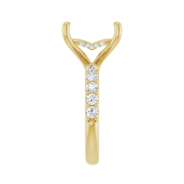 14K Yellow Gold 10x 10 mm Square 3/4 CTW Lab-Grown Diamond Semi-Set Engagement Ring