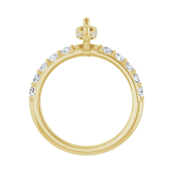 14K Yellow Gold 10x 5 mm Marquise 5/8 CTW Lab-Grown Diamond Semi-Set Engagement Ring