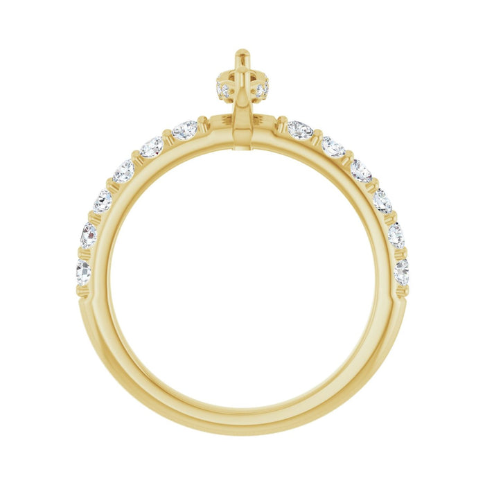 14K Yellow Gold 8x 4 mm Marquise 1/2 CTW Lab-Grown Diamond Semi-Set Engagement Ring