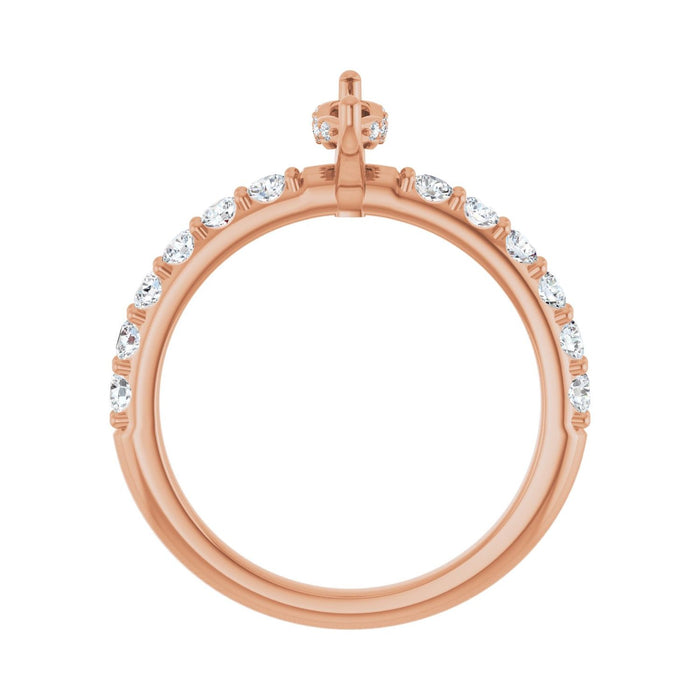 14K Rose Gold 8x 4 mm Marquise 1/2 CTW Lab-Grown Diamond Semi-Set Engagement Ring