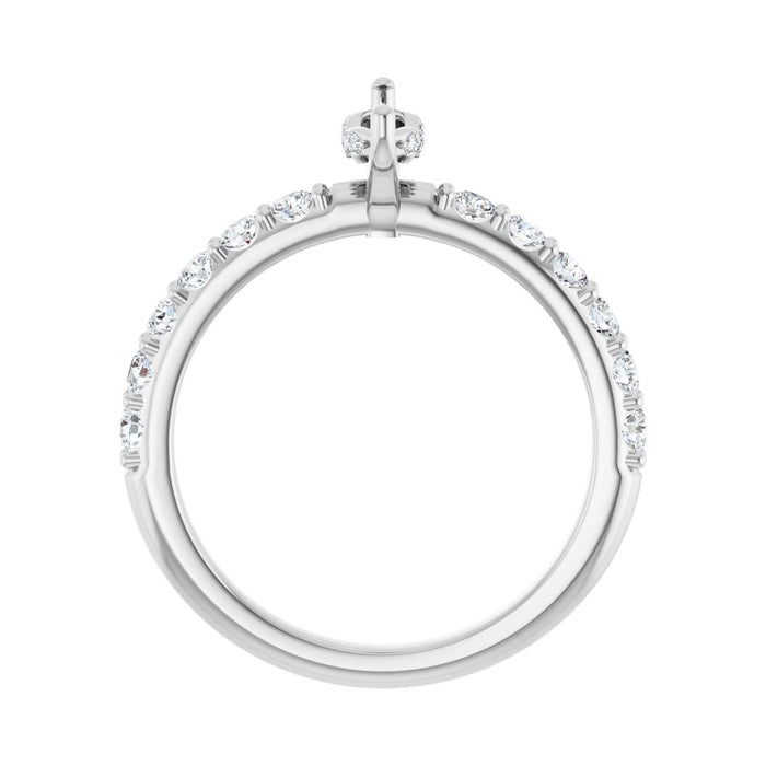 14K White Gold 8x 4 mm Marquise 1/2 CTW Lab-Grown Diamond Semi-Set Engagement Ring