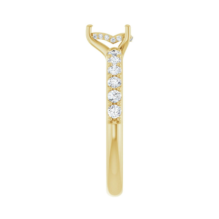 14K Yellow Gold 6x 4 mm Pear 3/8 CTW Lab-Grown Diamond Semi-Set Engagement Ring