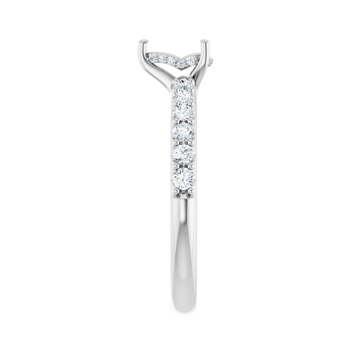 14K White Gold 6x 4 mm Pear 3/8 CTW Lab-Grown Diamond Semi-Set Engagement Ring