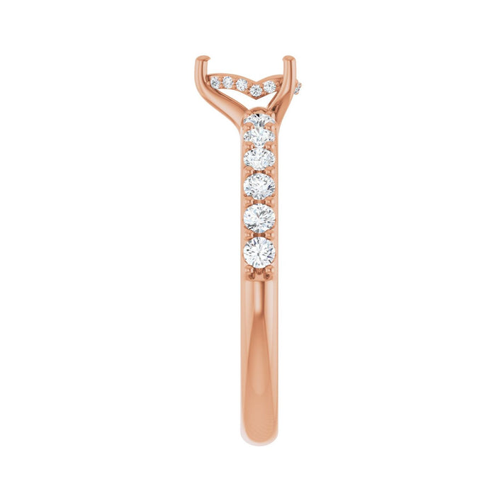 14K Rose Gold 6x 4 mm Pear 3/8 CTW Lab-Grown Diamond Semi-Set Engagement Ring