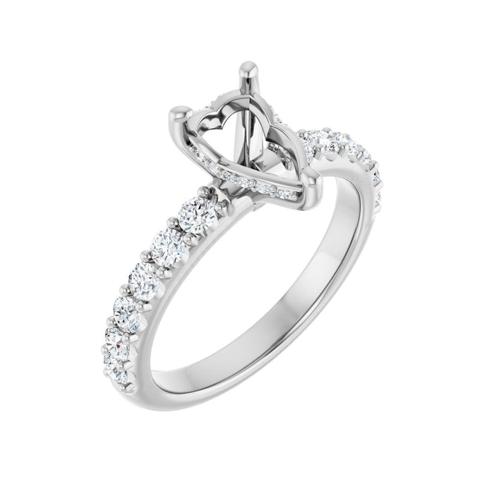 Platinum 9x 6 mm Pear 5/8 CTW Lab-Grown Diamond Semi-Set Engagement Ring