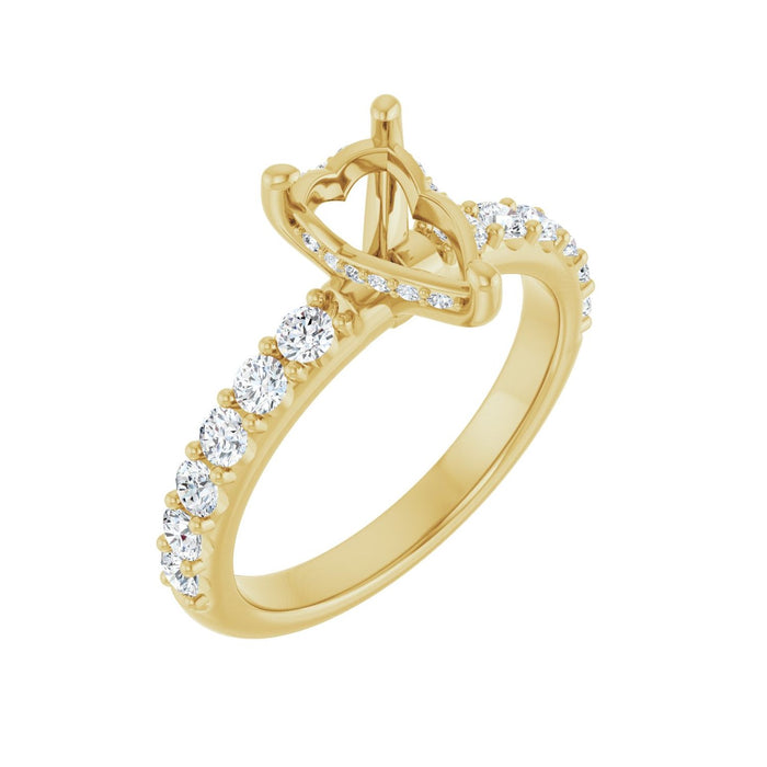 14K Yellow Gold 9x 6 mm Pear 5/8 CTW Lab-Grown Diamond Semi-Set Engagement Ring