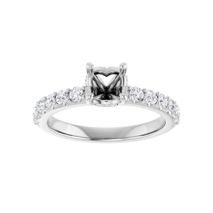 Platinum 5.8 mm Round 1/2 CTW Lab-Grown Diamond Semi-Set Engagement Ring