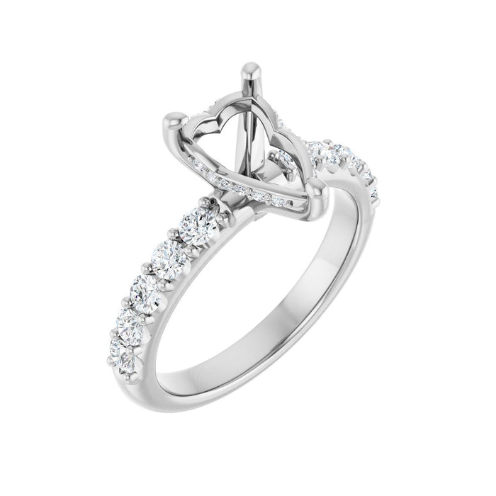 Platinum 10x 7 mm Pear 5/8 CTW Lab-Grown Diamond Semi-Set Engagement Ring