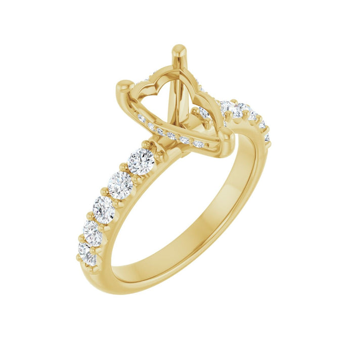 14K Yellow Gold 10x 7 mm Pear 5/8 CTW Lab-Grown Diamond Semi-Set Engagement Ring