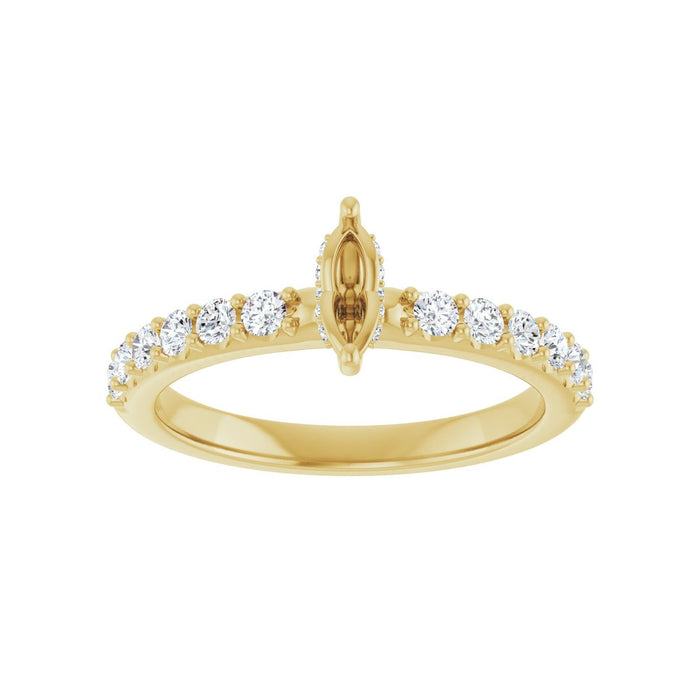 14K Yellow Gold 6x 3 mm Marquise 3/8 CTW Lab-Grown Diamond Semi-Set Engagement Ring