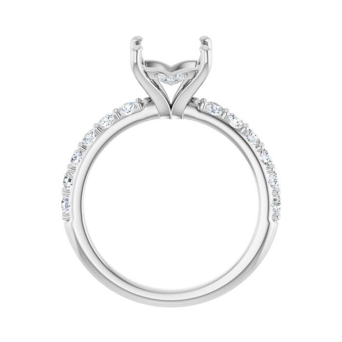 Platinum 6.5x 6.5 mm Square 1/2 CTW Lab-Grown Diamond Semi-Set Engagement Ring