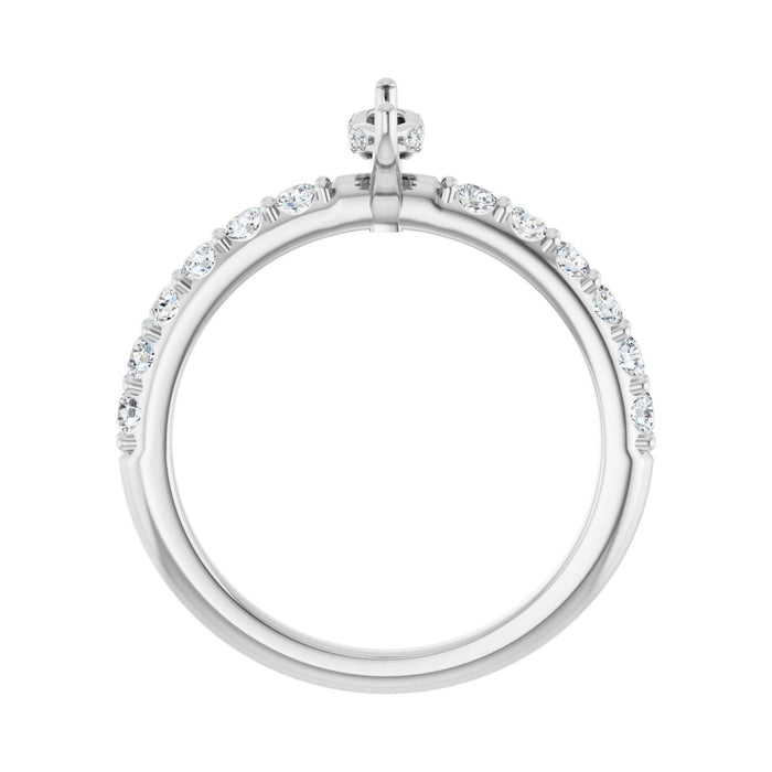 Platinum 7x 3.5 mm Marquise 1/2 CTW Lab-Grown Diamond Semi-Set Engagement Ring