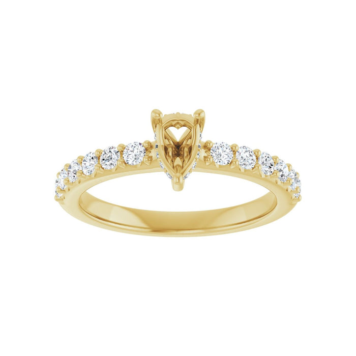 14K Yellow Gold 6x 4 mm Pear 3/8 CTW Lab-Grown Diamond Semi-Set Engagement Ring