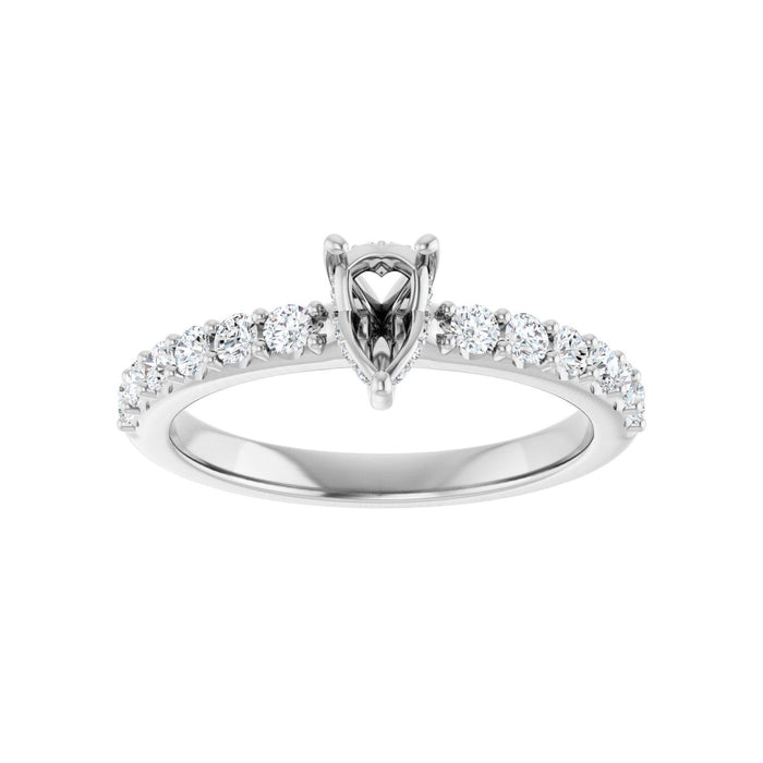 14K White Gold 6x 4 mm Pear 3/8 CTW Lab-Grown Diamond Semi-Set Engagement Ring