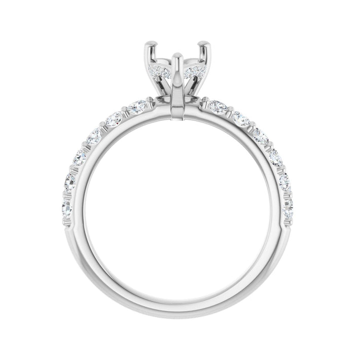 Platinum 9x 6 mm Pear 5/8 CTW Lab-Grown Diamond Semi-Set Engagement Ring