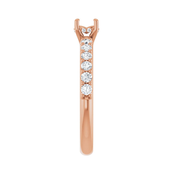 14K Rose Gold 4.4 mm Round 3/8 CTW Lab-Grown Diamond Semi-Set Engagement Ring