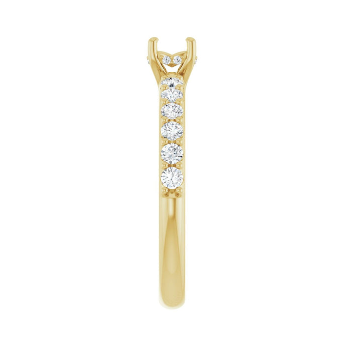 14K Yellow Gold 4.4 mm Round 3/8 CTW Lab-Grown Diamond Semi-Set Engagement Ring