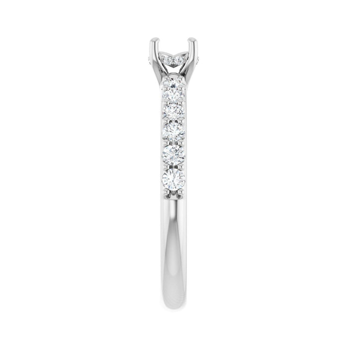 14K White Gold 4.4 mm Round 3/8 CTW Lab-Grown Diamond Semi-Set Engagement Ring