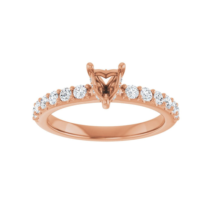 14K Rose Gold 5x 5 mm Heart 3/8 CTW Lab-Grown Diamond Semi-Set Engagement Ring