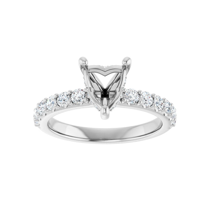 14K White Gold 7x 7 mm Heart 1/2 CTW Lab-Grown Diamond Semi-Set Engagement Ring